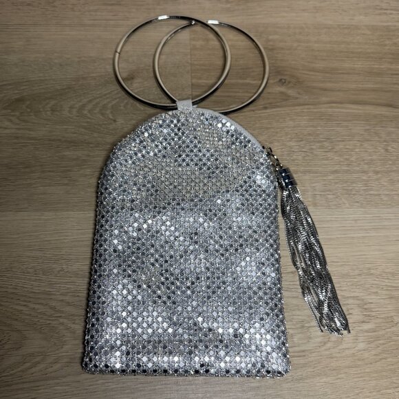 Unbranded Handbags - Sequin Glamour Shiny Boutique Hand Bag with Rings handle